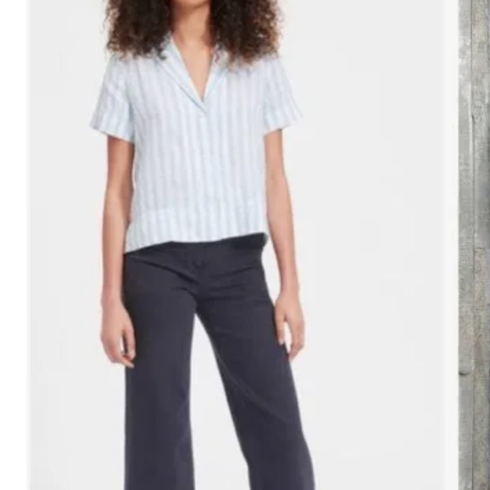 Everlane linen short sleeved notch shirt